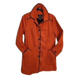 Dennis Basso Orange Pumpkin Spice Trench Coat